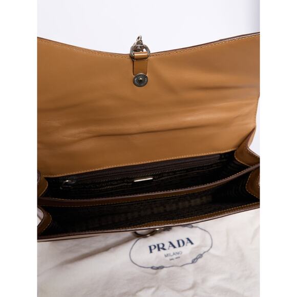 Prada Beige Perforated Top Handle Bag - Picture 11 of 11